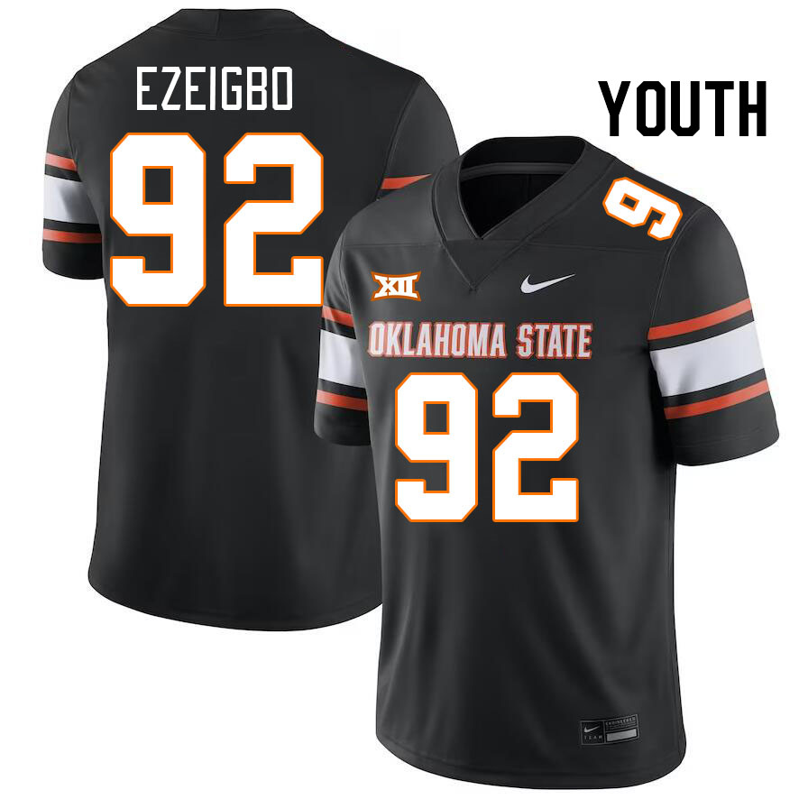 Youth #92 Obi Ezeigbo Oklahoma State Cowboys College Football Jerseys Stitched-Black